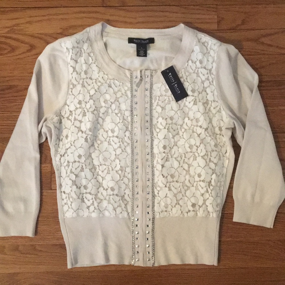 White House Black Market Tan Cardigan Sz Small